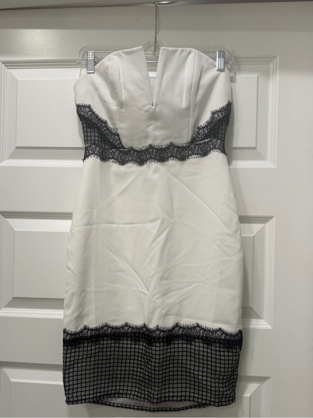 NBD white strapless lace dress small NWOT